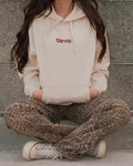 Embroidered Logo Hoodie – Natural