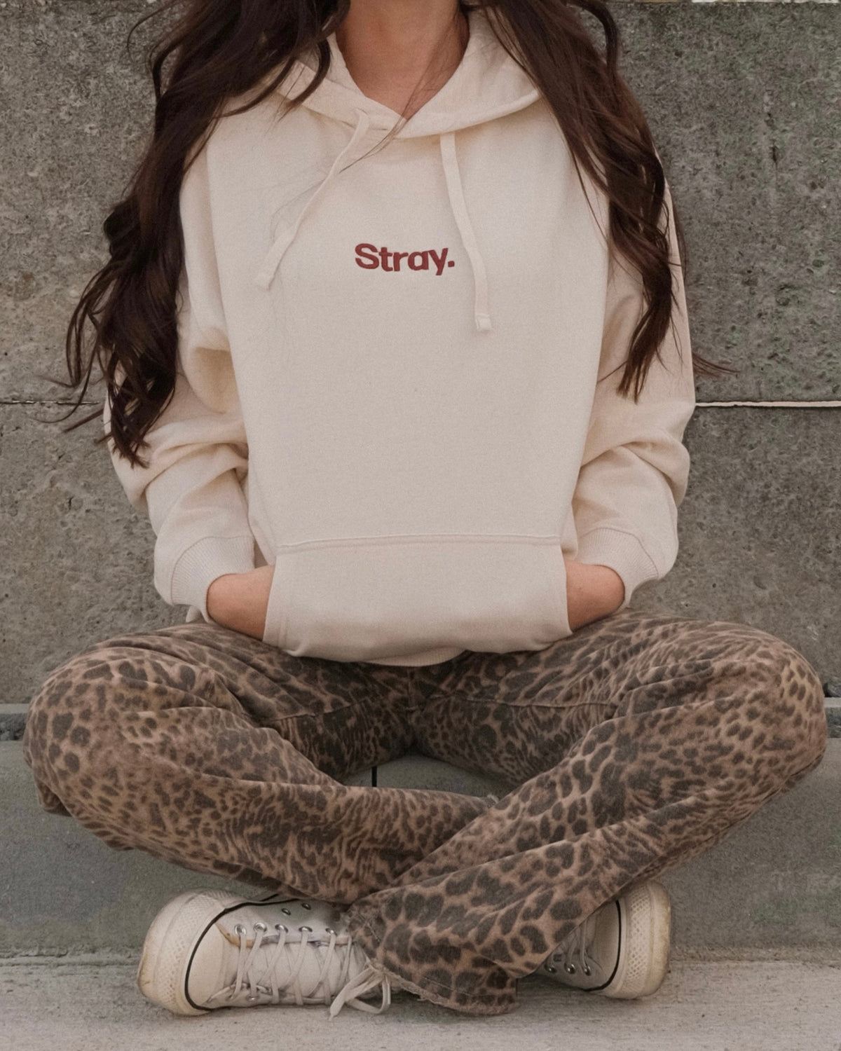 Embroidered Logo Hoodie – Natural