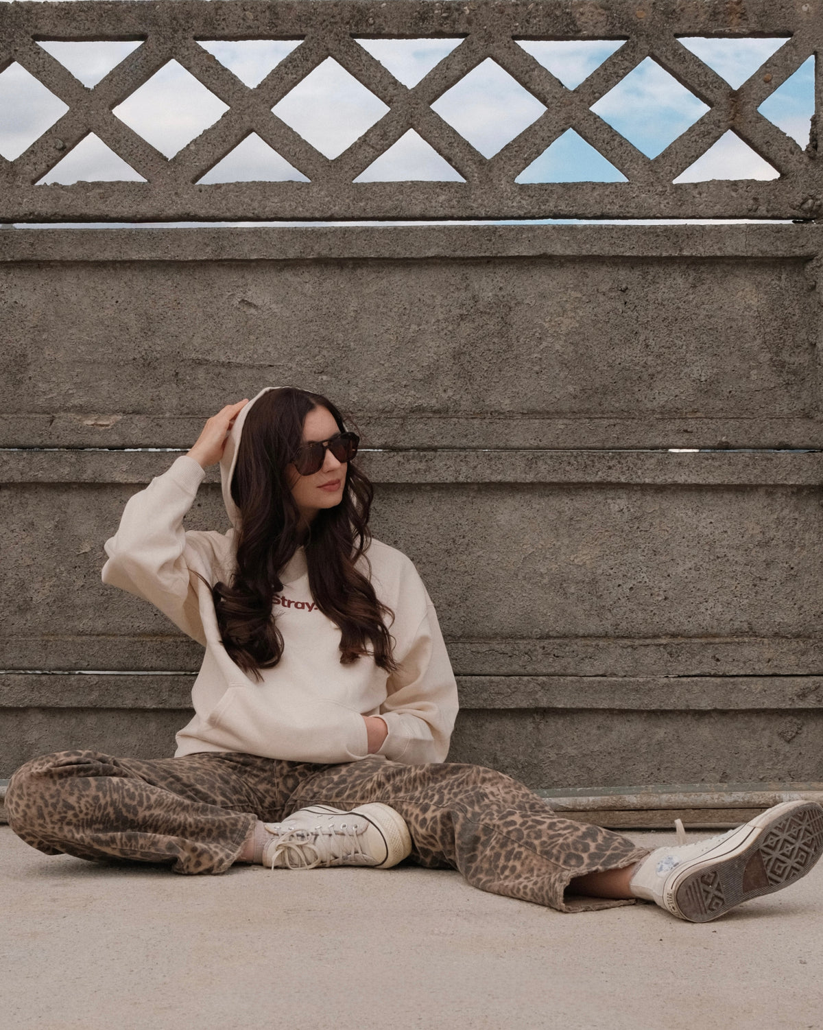 Embroidered Logo Hoodie – Natural