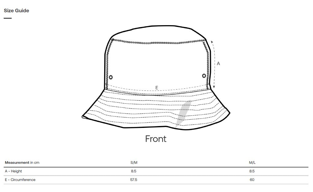 Size chart enlarged